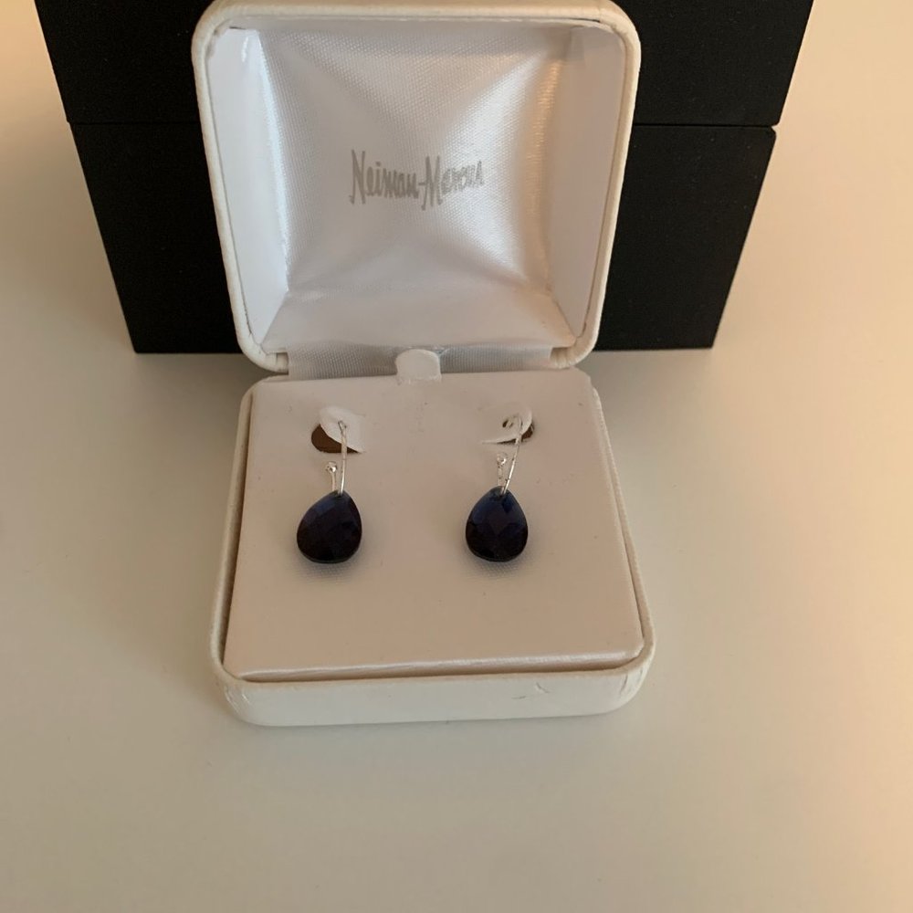 Neiman Marcus Sapphire Tear Drop Earrings - Picture 4 of 4